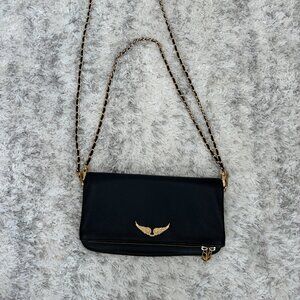 Zadig et Voltaire Rock Clutch Black and Gold